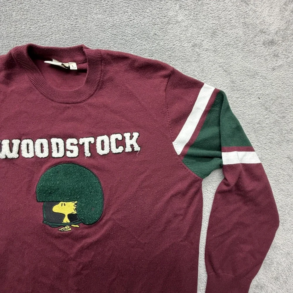 Aeropostale Sweater Mens Large Red Woodstock‎ Peanuts Graphic Pullover Crewneck